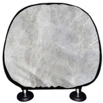 Silver Grey Marble Print Car Headrest Covers