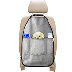 Silver Grey Marble Print Car Seat Organizers