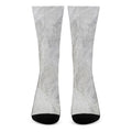 Silver Grey Marble Print Crew Socks