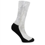 Silver Grey Marble Print Crew Socks