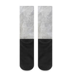 Silver Grey Marble Print Crew Socks