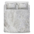 Silver Grey Marble Print Duvet Cover Bedding Set