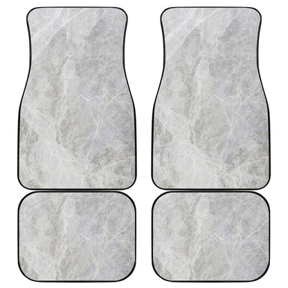 Silver Grey Marble Print Front and Back Car Floor Mats