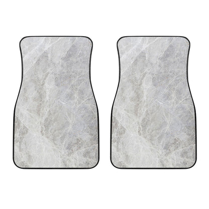 Silver Grey Marble Print Front Car Floor Mats