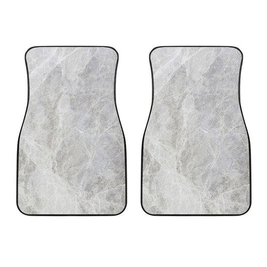 Silver Grey Marble Print Front Car Floor Mats