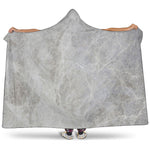 Silver Grey Marble Print Hooded Blanket