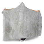 Silver Grey Marble Print Hooded Blanket