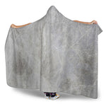 Silver Grey Marble Print Hooded Blanket