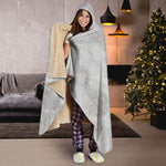 Silver Grey Marble Print Hooded Blanket