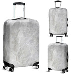 Silver Grey Marble Print Luggage Cover GearFrost
