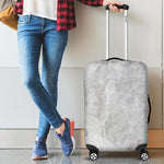 Silver Grey Marble Print Luggage Cover GearFrost