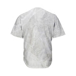 Silver Grey Marble Print Men's Baseball Jersey