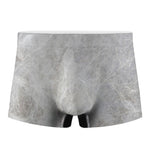 Silver Grey Marble Print Men's Boxer Briefs