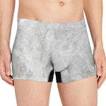 Silver Grey Marble Print Men's Boxer Briefs