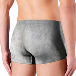 Silver Grey Marble Print Men's Boxer Briefs