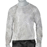 Silver Grey Marble Print Men's Crewneck Sweatshirt GearFrost