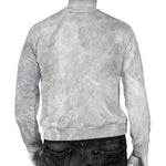 Silver Grey Marble Print Men's Crewneck Sweatshirt GearFrost