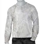Silver Grey Marble Print Men's Crewneck Sweatshirt GearFrost