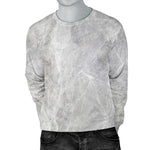 Silver Grey Marble Print Men's Crewneck Sweatshirt GearFrost