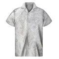 Silver Grey Marble Print Men's Short Sleeve Shirt