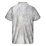 Silver Grey Marble Print Men's Short Sleeve Shirt