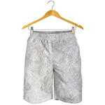 Silver Grey Marble Print Men's Shorts