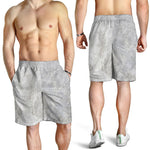 Silver Grey Marble Print Men's Shorts