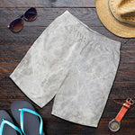 Silver Grey Marble Print Men's Shorts