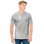 Silver Grey Marble Print Men's T-Shirt