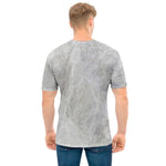 Silver Grey Marble Print Men's T-Shirt