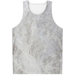 Silver Grey Marble Print Men's Tank Top