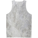 Silver Grey Marble Print Men's Tank Top