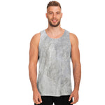 Silver Grey Marble Print Men's Tank Top