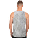 Silver Grey Marble Print Men's Tank Top