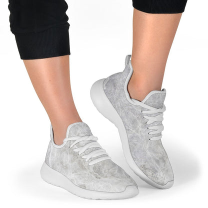 Silver Grey Marble Print Mesh Knit Shoes GearFrost