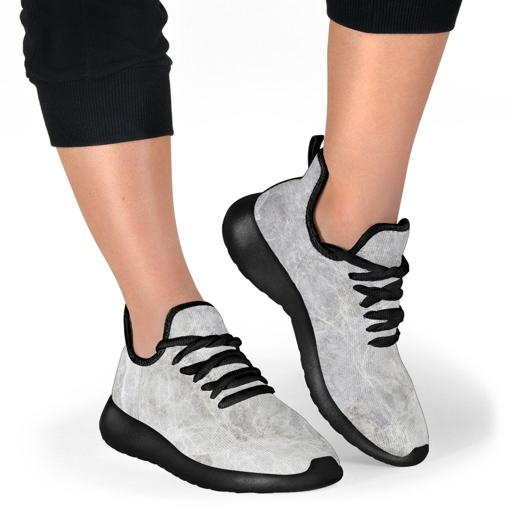 Silver Grey Marble Print Mesh Knit Shoes GearFrost