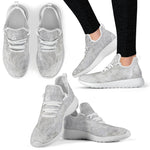 Silver Grey Marble Print Mesh Knit Shoes GearFrost