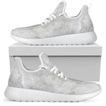 Silver Grey Marble Print Mesh Knit Shoes GearFrost