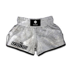 Silver Grey Marble Print Muay Thai Boxing Shorts