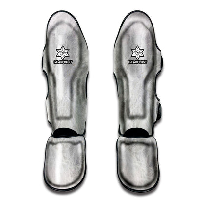 Silver Grey Marble Print Muay Thai Shin Guard