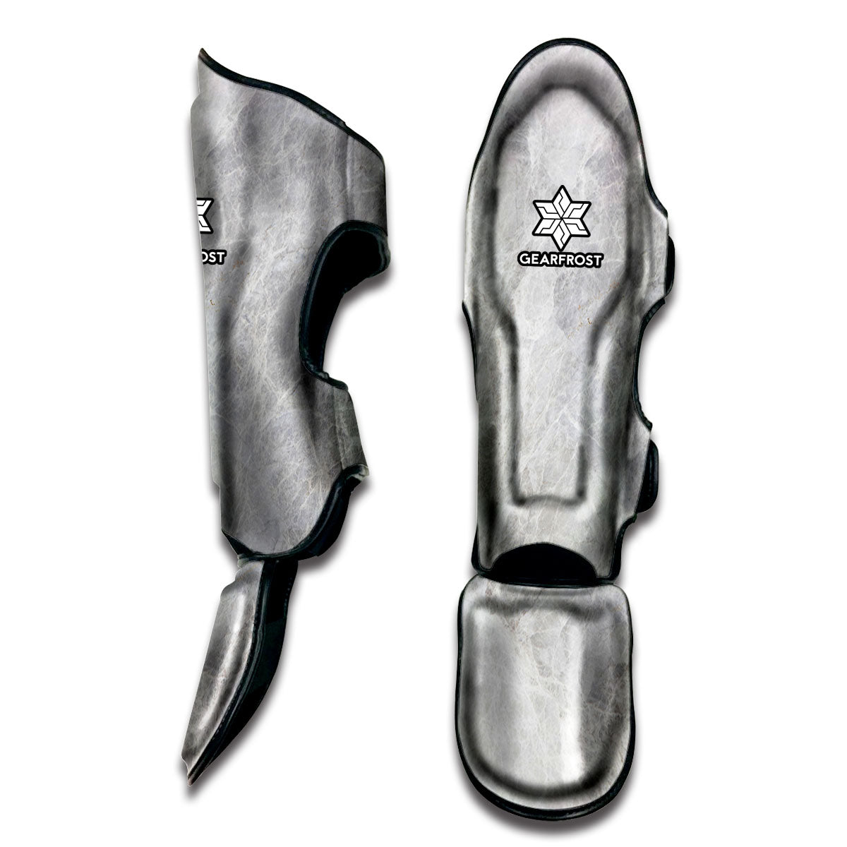 Silver Grey Marble Print Muay Thai Shin Guard