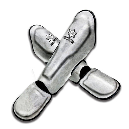 Silver Grey Marble Print Muay Thai Shin Guard