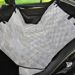 Silver Grey Marble Print Pet Car Back Seat Cover