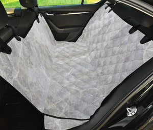 Silver Grey Marble Print Pet Car Back Seat Cover