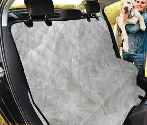 Silver Grey Marble Print Pet Car Back Seat Cover