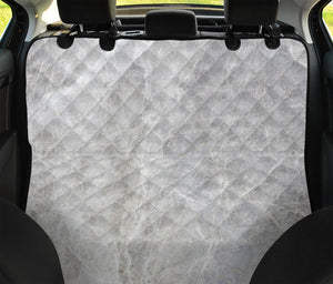 Silver Grey Marble Print Pet Car Back Seat Cover