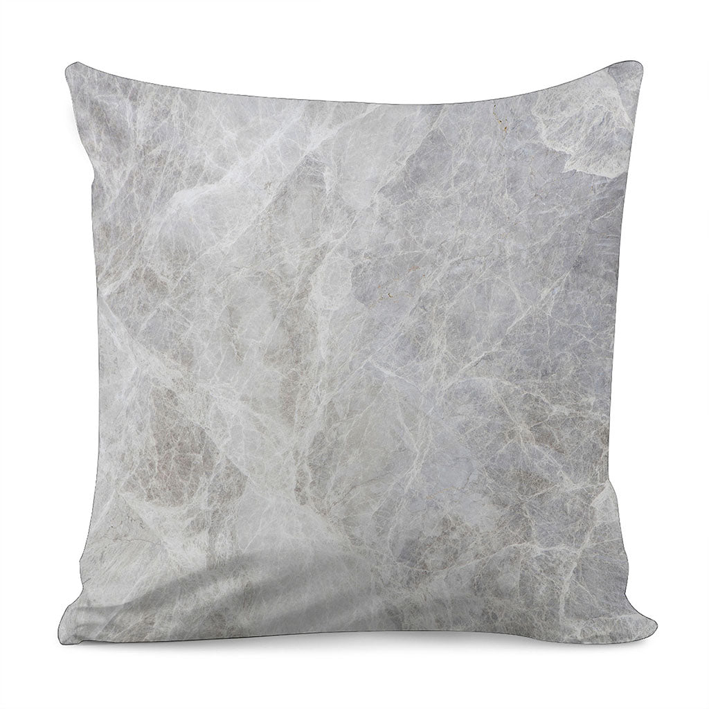 Silver Grey Marble Print Pillow Cover
