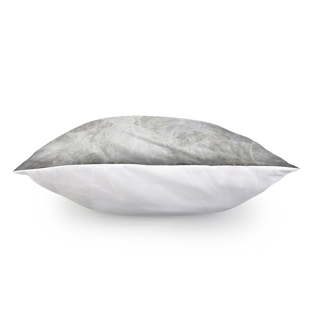 Silver Grey Marble Print Pillow Cover