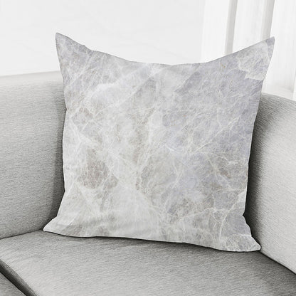 Silver Grey Marble Print Pillow Cover