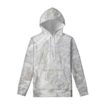 Silver Grey Marble Print Pullover Hoodie